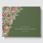 Groene Winter bruiloft Gastenboek (Voorkant)