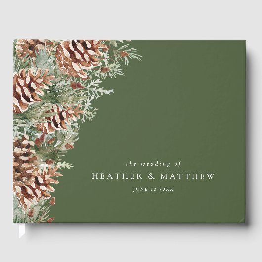 Groene Winter bruiloft Gastenboek (Voorkant)