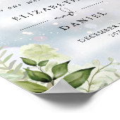 Groene Winter Bruiloft Welkom Bord Poster (Hoek)