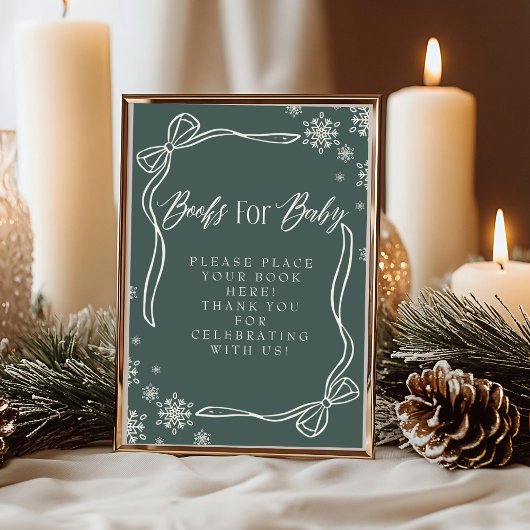 Groene Winter Coquette Boeken voor Baby Sign Kaart