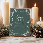Groene Winter Coquette Luier Raffle Tafelteken Kaart