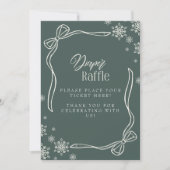 Groene Winter Coquette Luier Raffle Tafelteken Kaart (Voorkant)