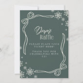 Groene Winter Coquette Luier Raffle Tafelteken Kaart (Achterkant)