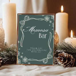 Groene Winter Coquette "Momosa" Mimosa Tafelteken Kaart