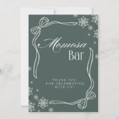 Groene Winter Coquette "Momosa" Mimosa Tafelteken Kaart (Voorkant)