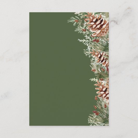 Groene Winter Details Card Informatiekaartje (Achterkant)