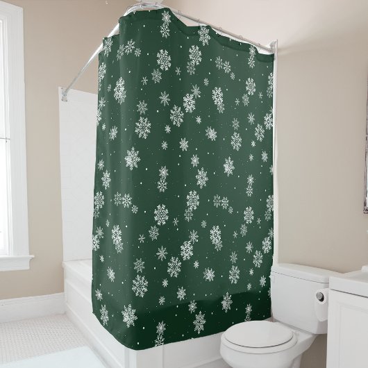 Groene Winter Douchemuts Douchegordijn