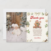 Groene Winter Gingerbread Kerstmis Verjaardag Bedankkaart (Voorkant)