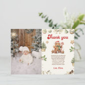 Groene Winter Gingerbread Kerstmis Verjaardag Bedankkaart (Staand voorkant)