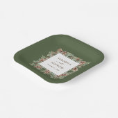 Groene Winter Huwelijk Papieren Bordje (Gebogen)