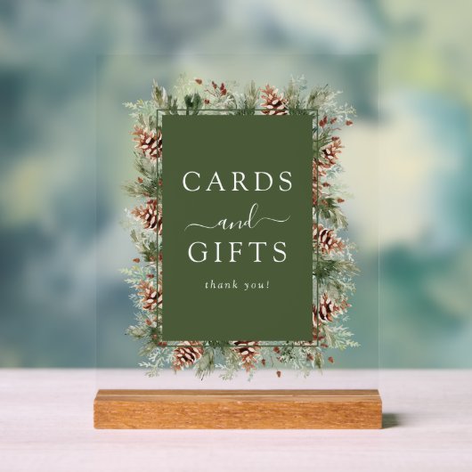 Groene Winter Kaarten en cadeau Acryl Bord (Neutraal)