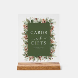 Groene Winter Kaarten en cadeau Acryl Bord