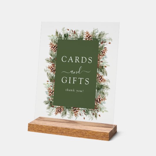 Groene Winter Kaarten en cadeau Acryl Bord (Hoek)