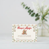 Groene Winter Kerst Baby shower Luier Raffle Informatiekaartje (Staand voorkant)