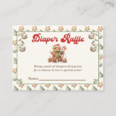 Groene Winter Kerst Baby shower Luier Raffle Informatiekaartje (Voorkant)
