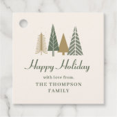 Groene Winter Kerstmis Bedankjes Labels (Voorkant)