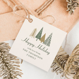 Groene Winter Kerstmis Bedankjes Labels