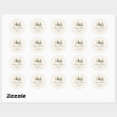 Groene Winter Kerstvakantie Ronde Sticker (Vel)