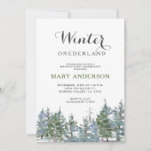 Groene Winter Onederland verjaardag Kaart (Voorkant)