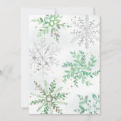 Groene Winter Onederland Verjaardagsuitnodiging Kaart (Achterkant)