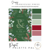 Groene Winter Pine Berries Eucalyptus Wedding Kaart