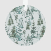 Groene Winter Pine Familie Foto Geheugen Kerstmis Ornament (achterkant)