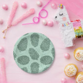 Groene Winter Pinecones Papieren Bordje (Feest)