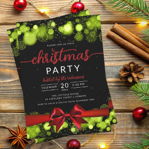 Groene Winter Wonderland Familie Xmas Ribbon Kaart