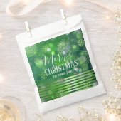 Groene Winter Wonderland Met Lichten en Deeltjes Bedankzakje (Geknipt)