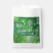 Groene Winter Wonderland Met Lichten en Deeltjes Bedankzakje (Voorkant)
