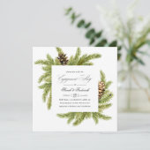 Groene Winterdennen Feestelijke Kerstborrel Kaart (Staand voorkant)