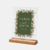 Groene Winterkaarten en Cadeau Acryl Bord (Hoek)