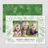 Groene wintertakken en bessen | Vakantie 2017 Feestdagenkaart (Voorkant / Achterkant)