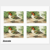 Groene wintertaling rechthoekige sticker (Vel)