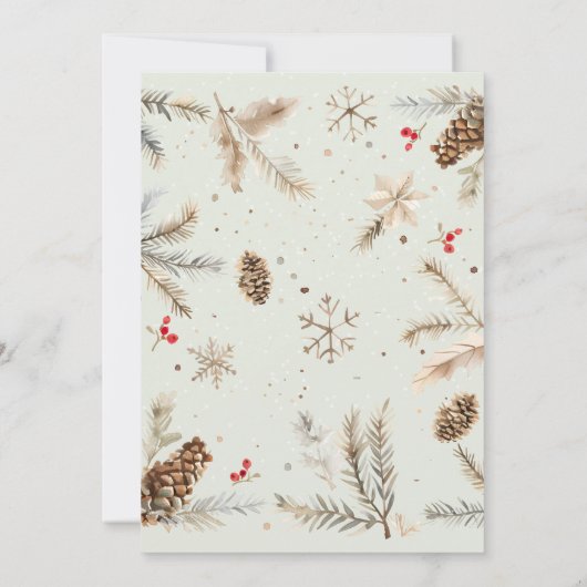 Groene wintervakantie kaart (Achterkant)