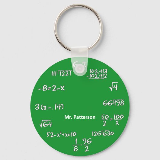 Groene Wiskunde vergelijkingen Aangepast Sleutelhanger (Voorkant)