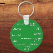 Groene Wiskunde vergelijkingen Aangepast Sleutelhanger (Voorkant)