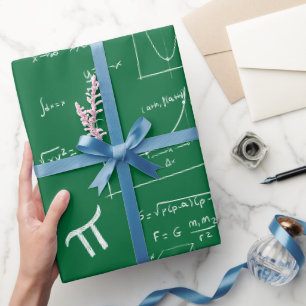 Groene wiskundige formules en vergelijkingen cadeaupapier