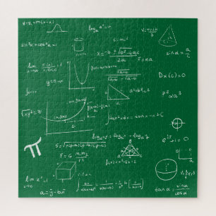 Groene wiskundige formules en vergelijkingen legpuzzel
