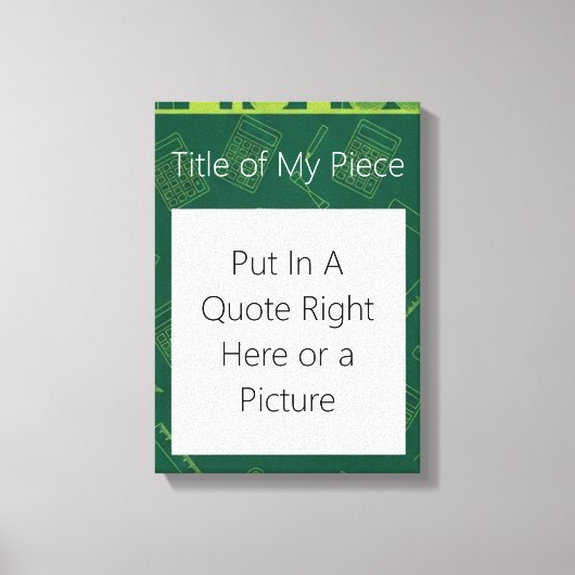 groene wiskundige quote canvas afdruk (Voorkant)