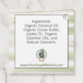 Groene Witte Aquarel Gestreepte #Zeep Hanglabels Bedankjes Labels (Achterkant)