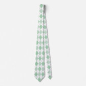 Groene & Witte Argyle stropdas (Voorkant)