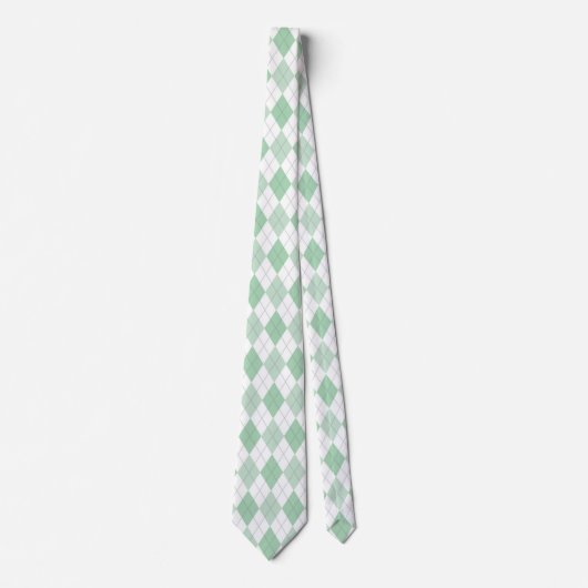 Groene & Witte Argyle stropdas (Voorkant)
