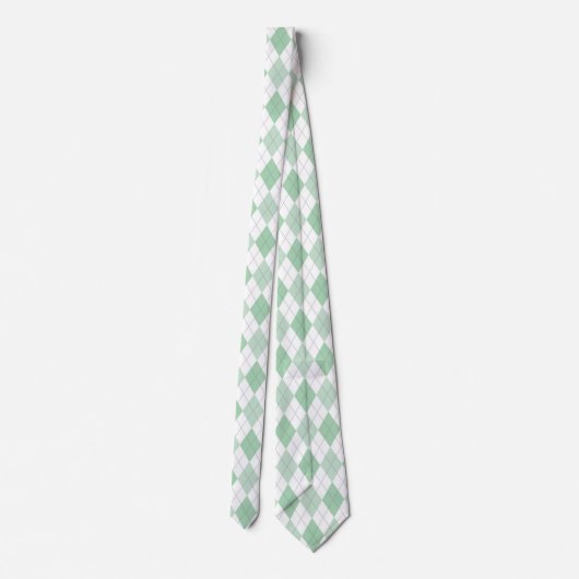 Groene & Witte Argyle stropdas (Achterkant)