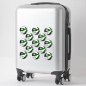 groene witte basketbal op maat 13 spelers sticker (Koffer)
