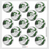 Groene witte basketbal stickers voor 13 atleten (Vel)