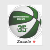 Groene witte basketbaljongens, teamkleuren sticker (Vel)