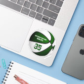 Groene witte basketbaljongens, teamkleuren sticker (Laptop met iPhone)