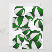 Groene witte basketballen kinder sportverjaardag kaart (Achterkant)