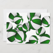 Groene witte basketballen meisjes jongens verjaard kaart (Achterkant)